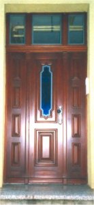 Klassizistische Haustür Modelglas blau gestrahlt
